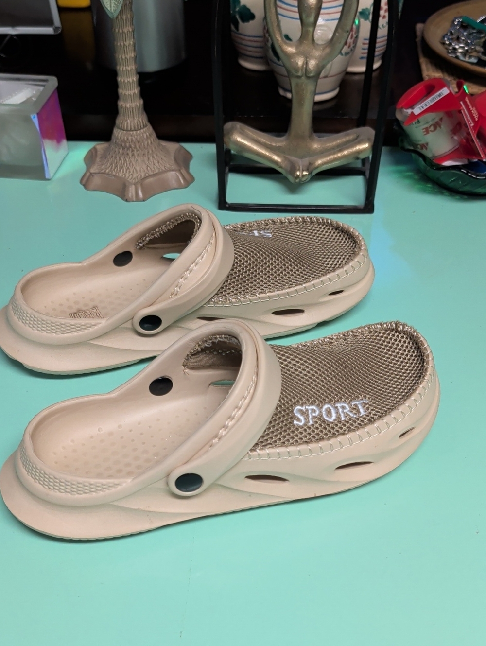 Kids Beige Sport Clog Sandals